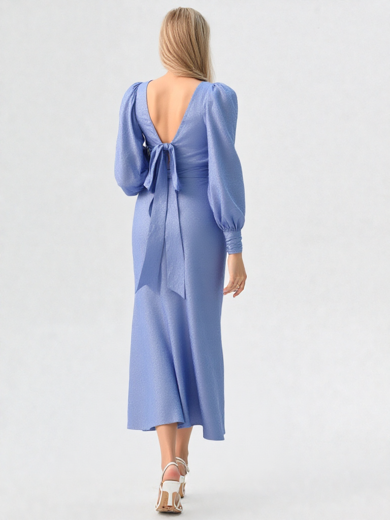 Lead blue satin dress