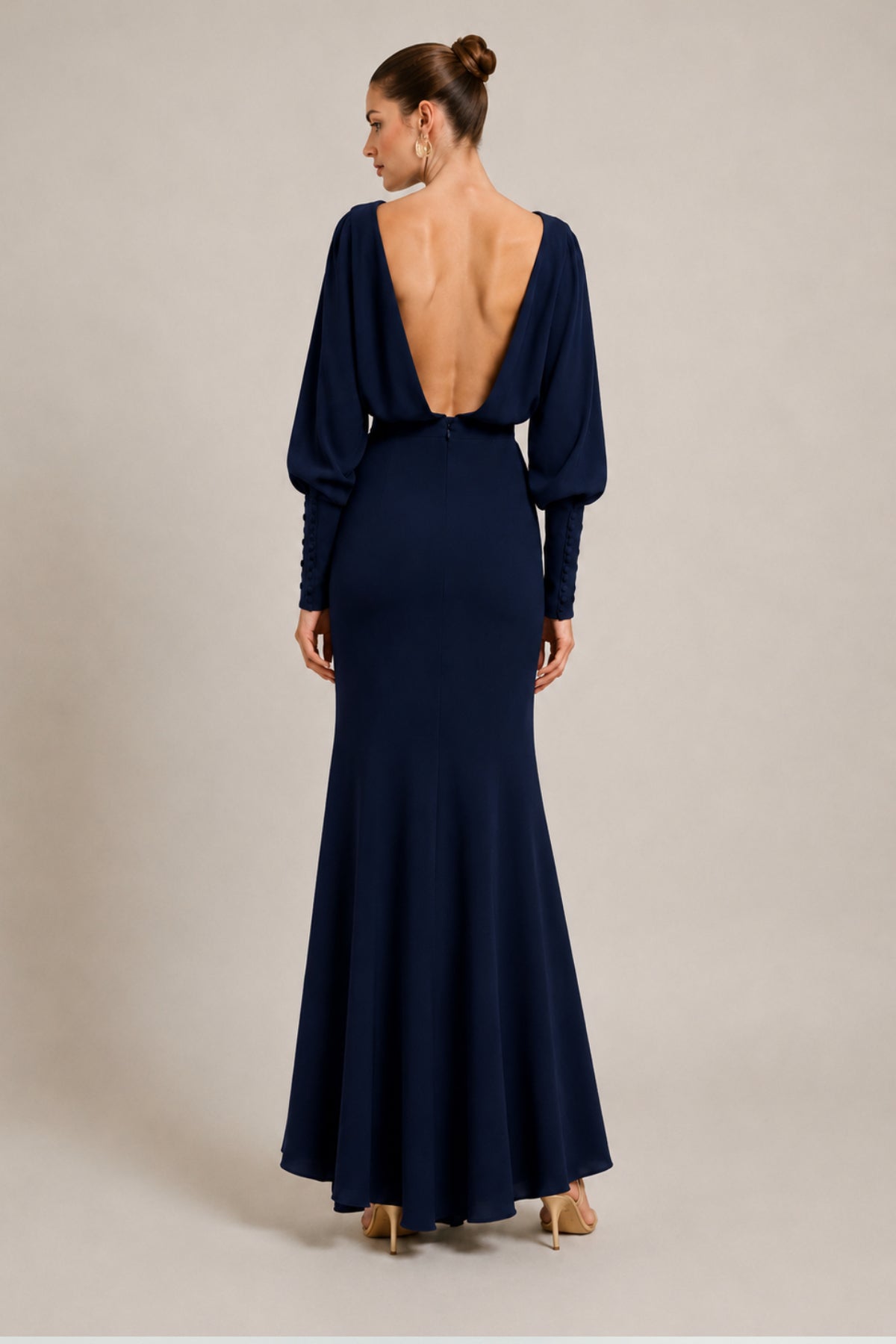 Vestido midi Iko marino