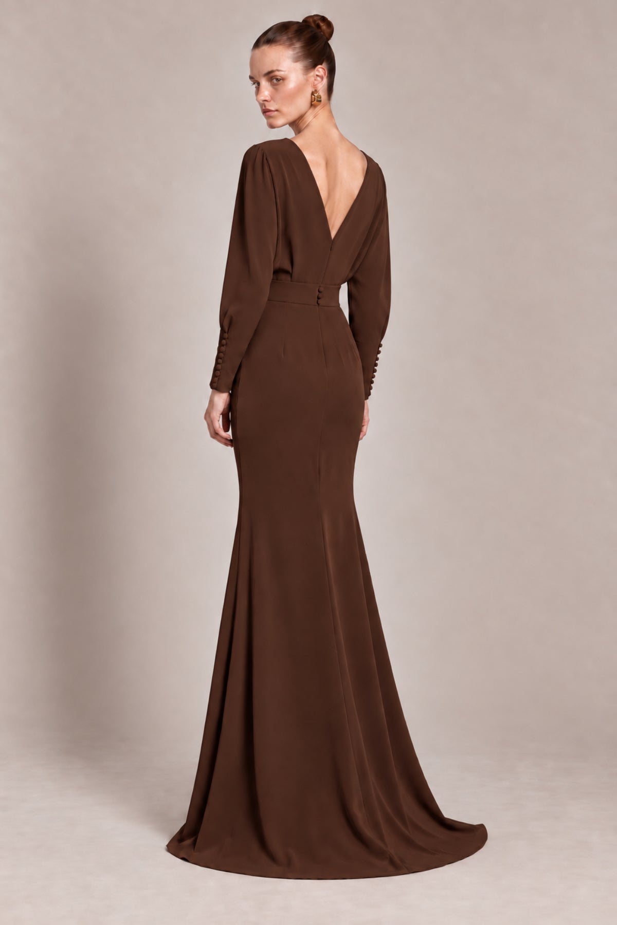 Vestido Heloisa marrón chocolate