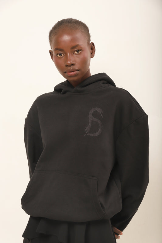 Sudadera oversize Darude capucha negra