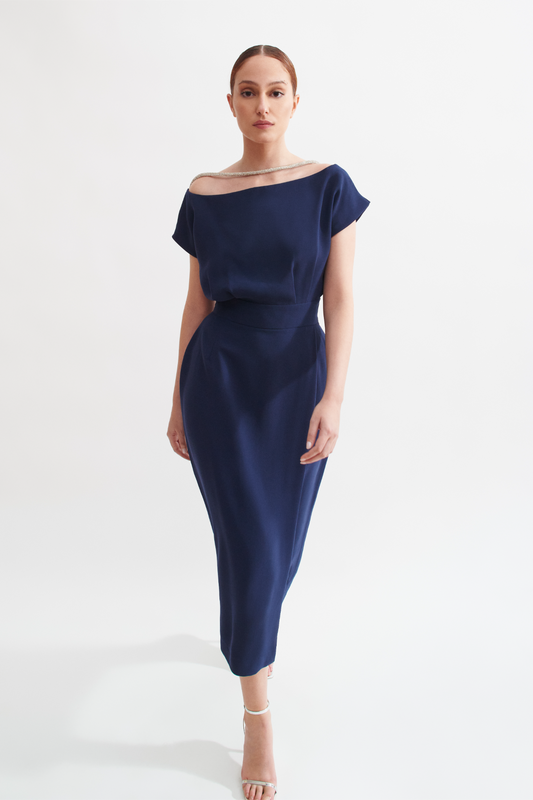 Luna Diamante Navy Dress
