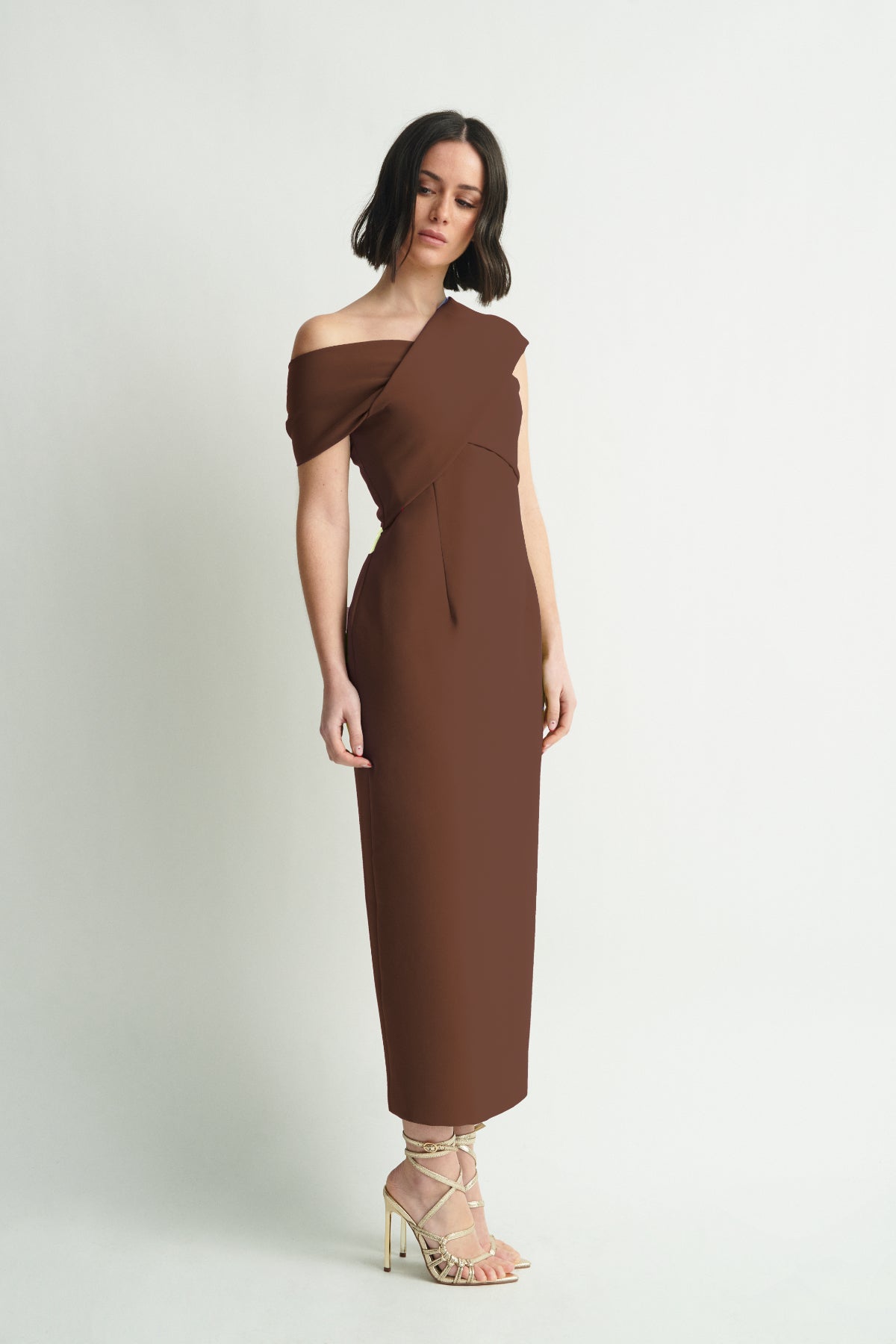 Vestido Invitada Acróbata marrón – Boüret - Main Image