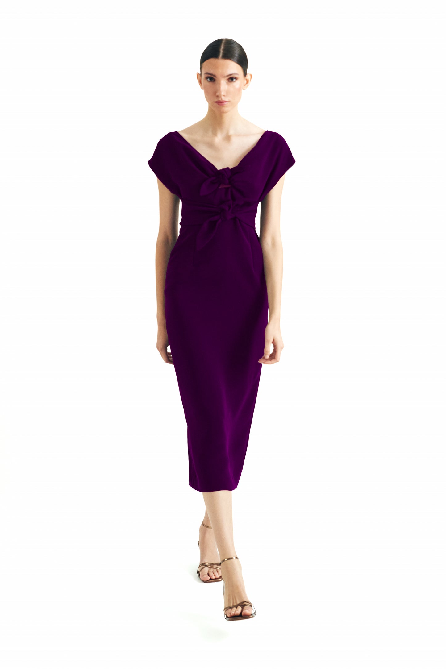 Cithera midi burgundy dress