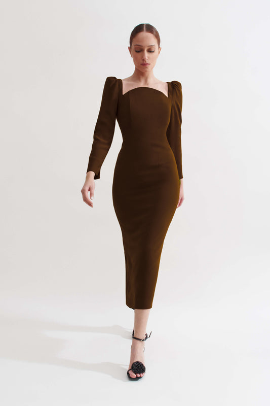 Vestido Ananda mocha mousse