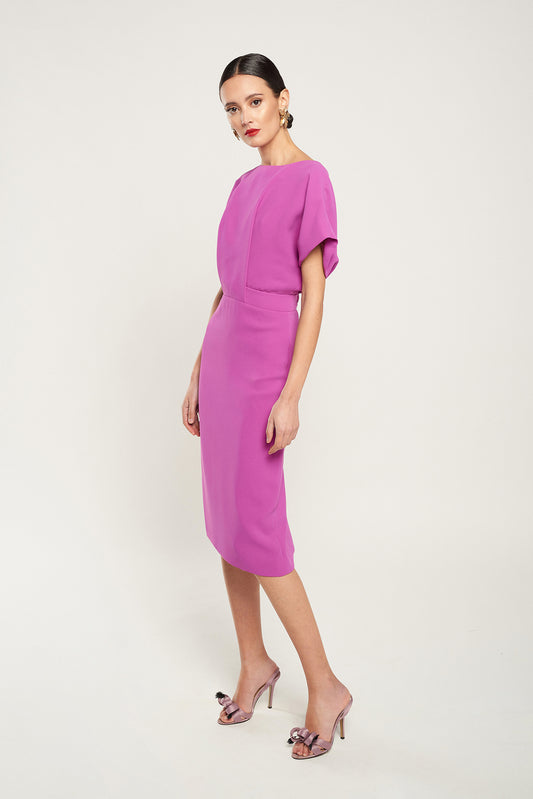 Ana short bougainvillea dress