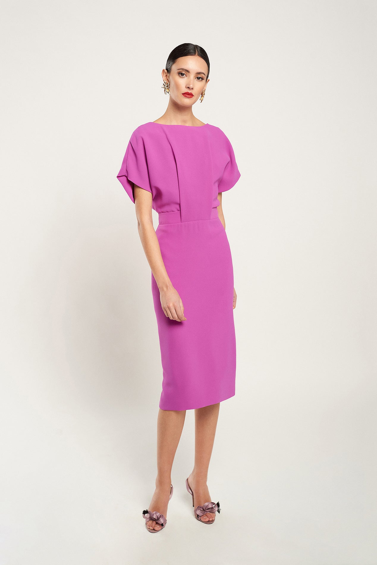 Ana short bougainvillea dress