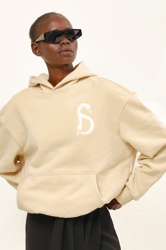 Sudadera oversize Darude beige con capucha