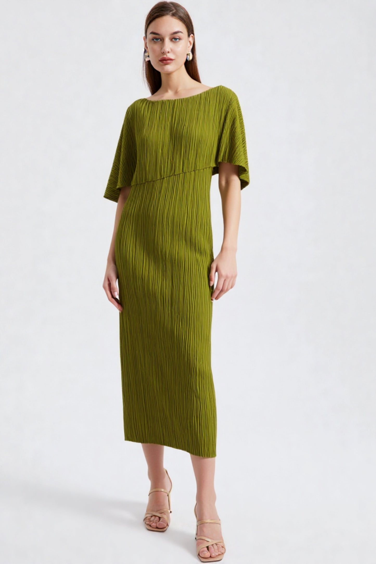 Vestido Origami oliva