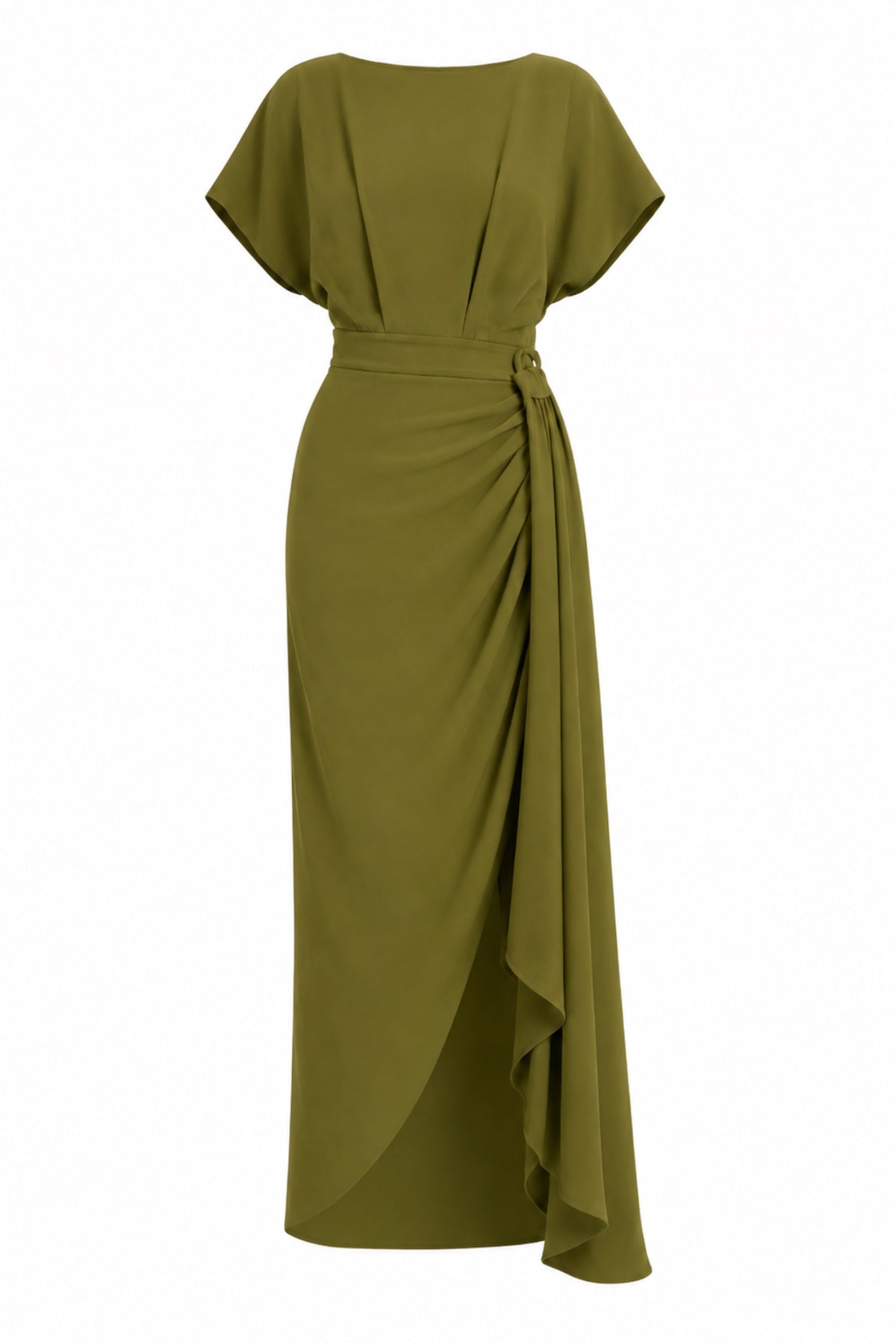 Vestido Setsuna midi verde oliva