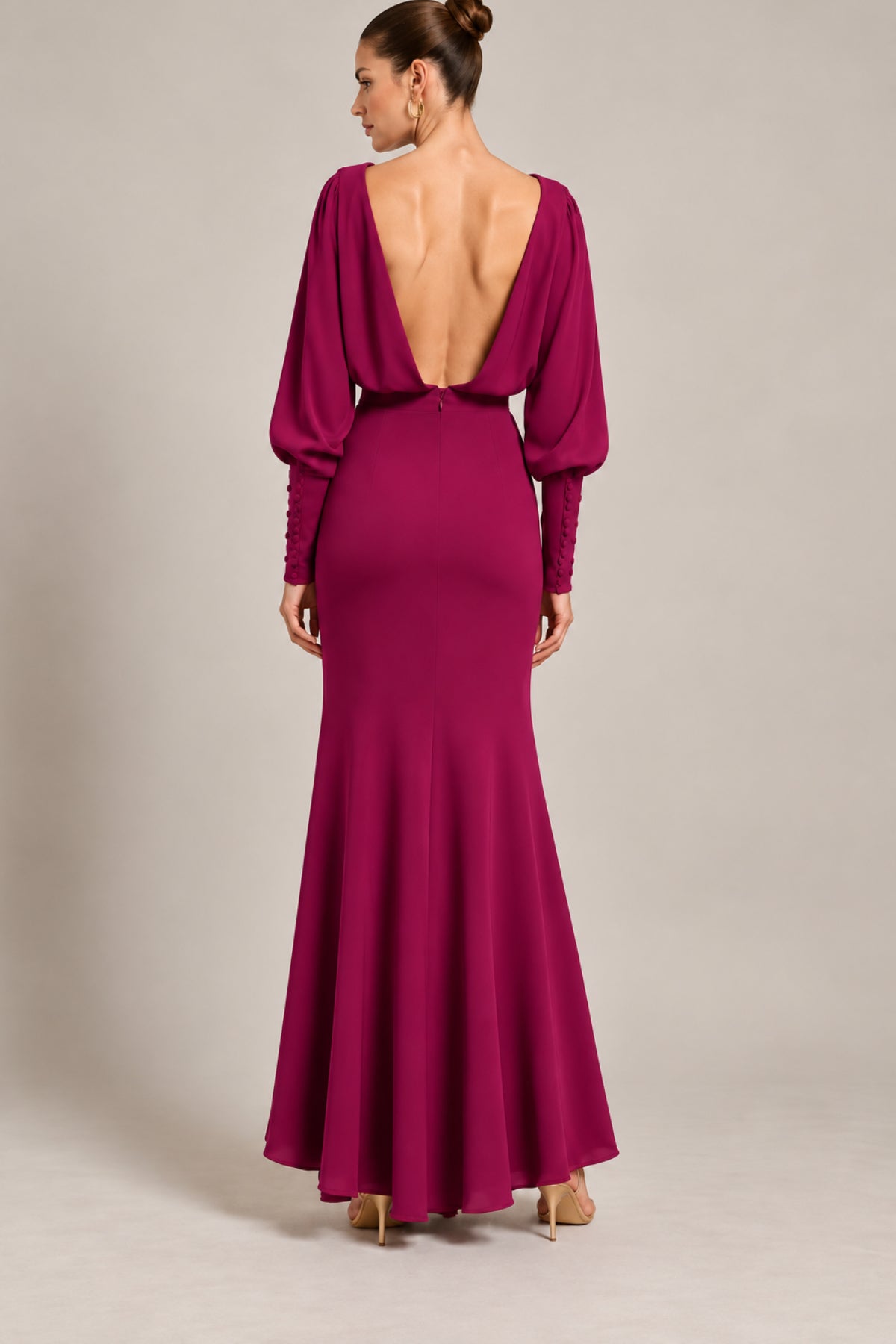 Burgundy Iko midi dress