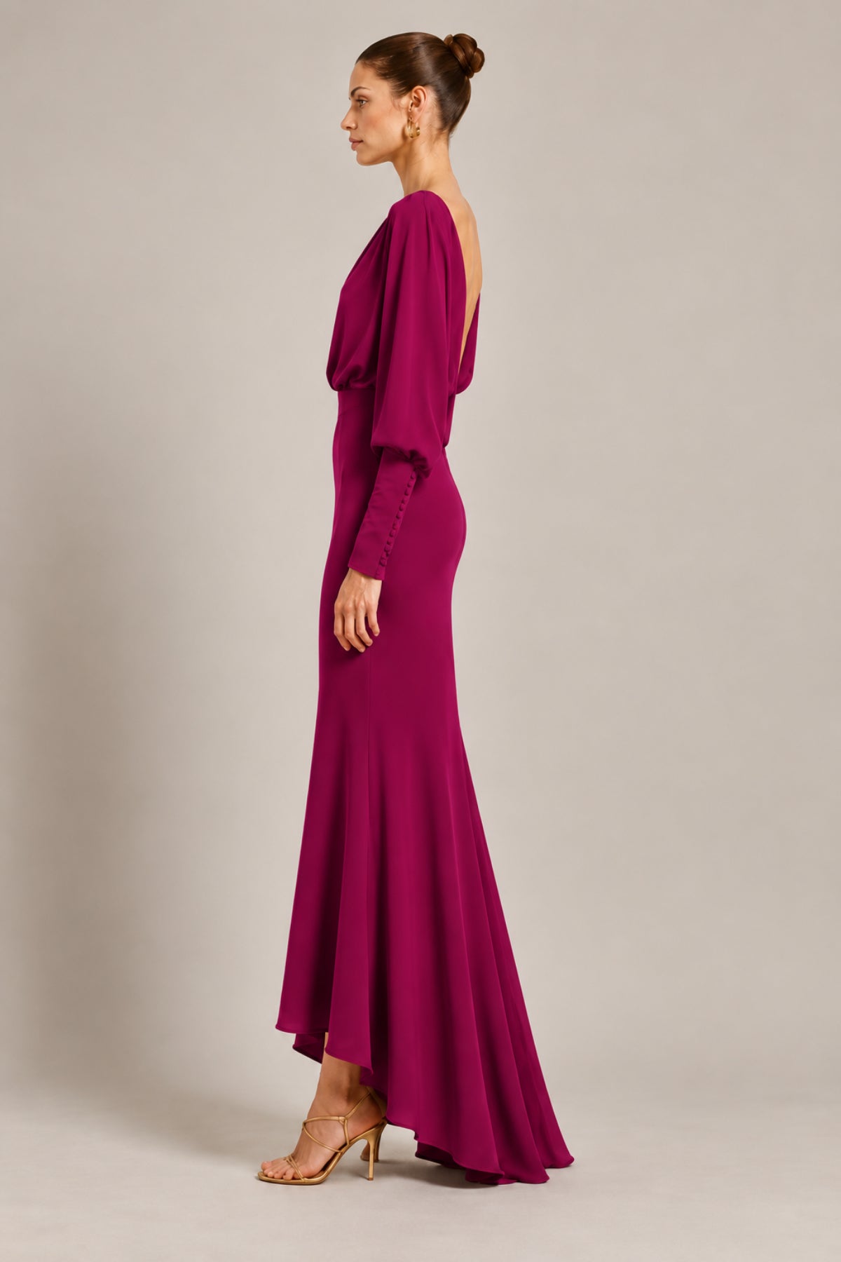 Burgundy Iko midi dress