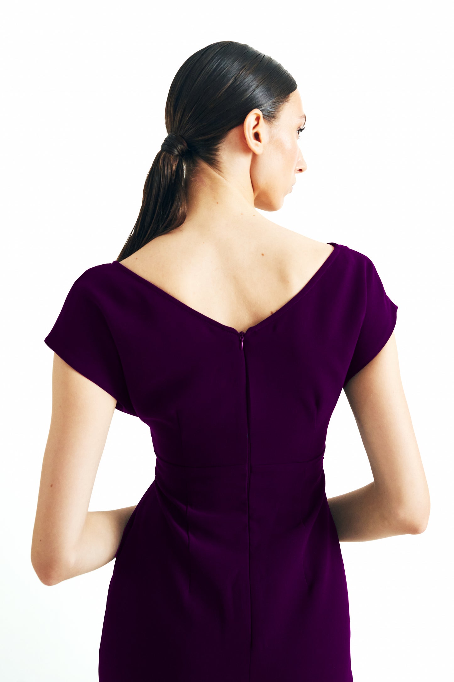 Cithera midi burgundy dress