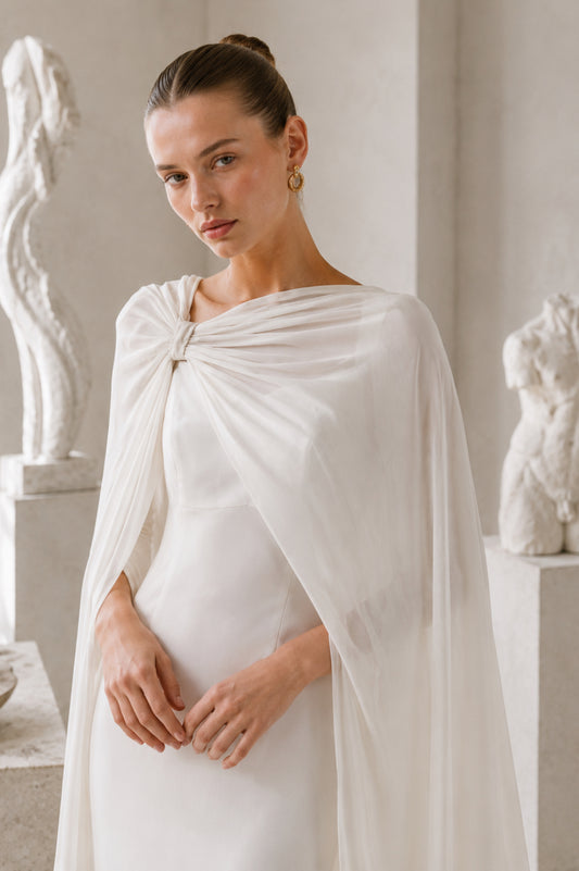 Milos silk gauze cape