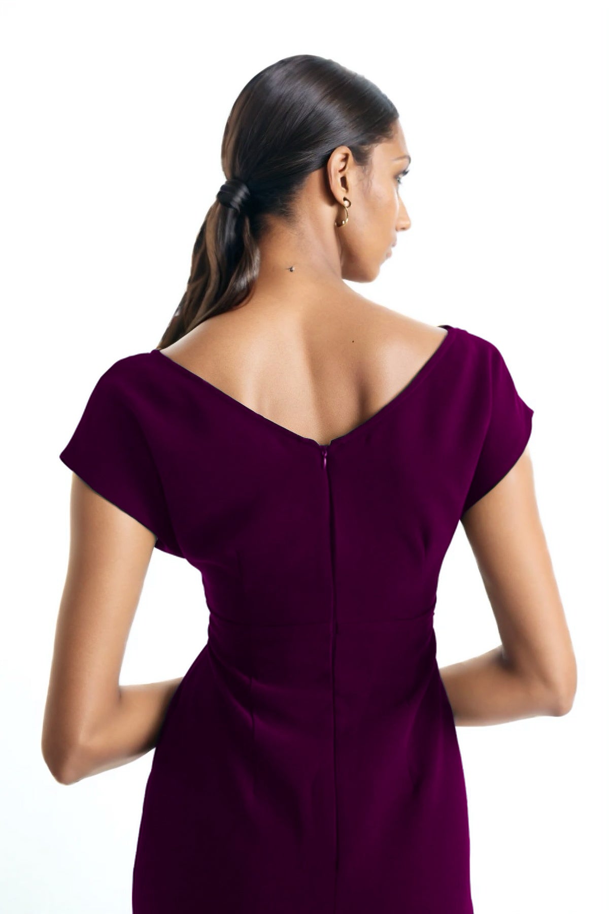 Cithera midi burgundy dress