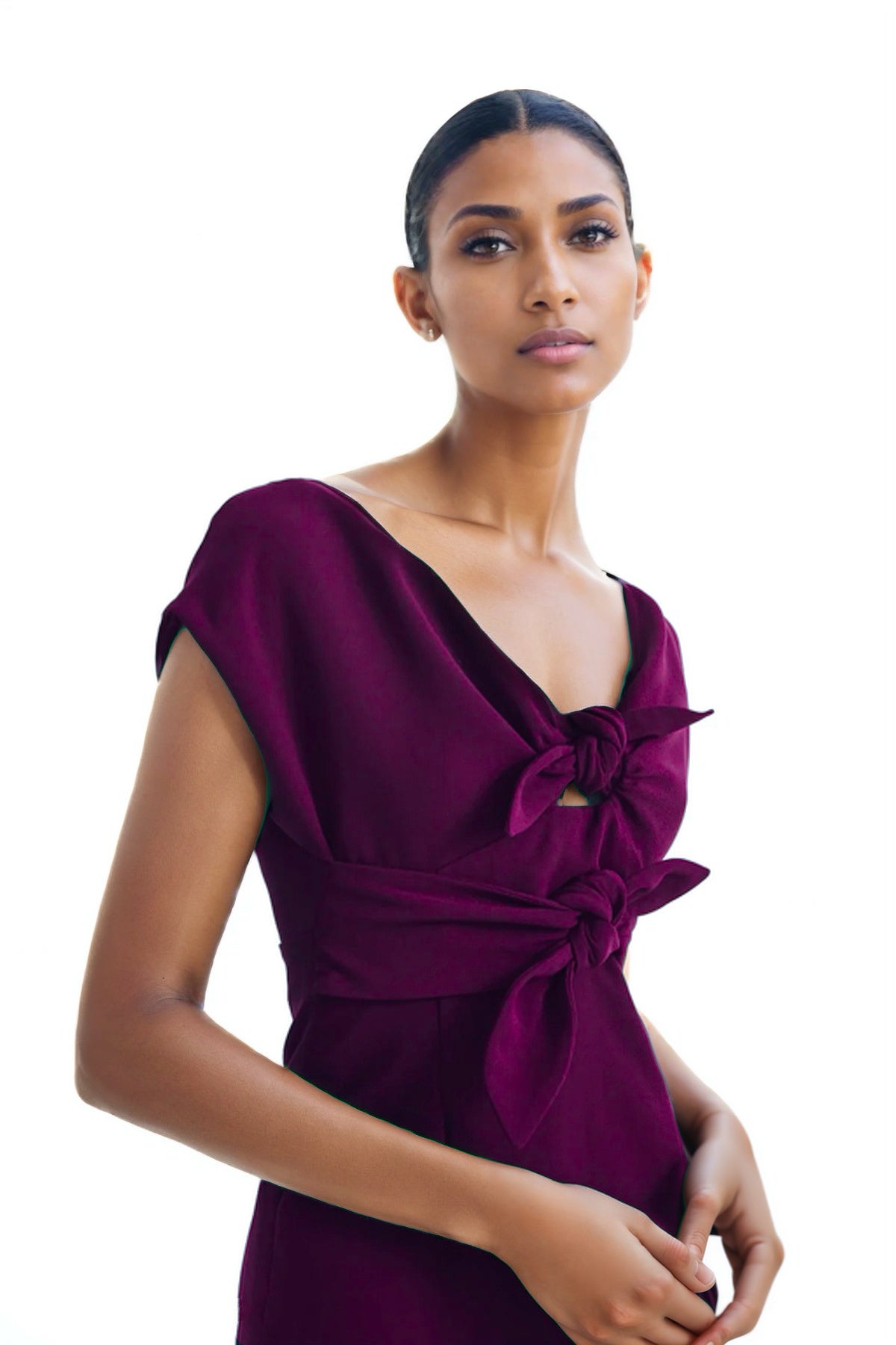 Cithera midi burgundy dress
