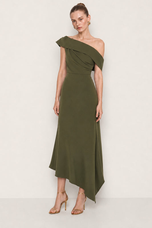 Henko khaki midi two-piece set