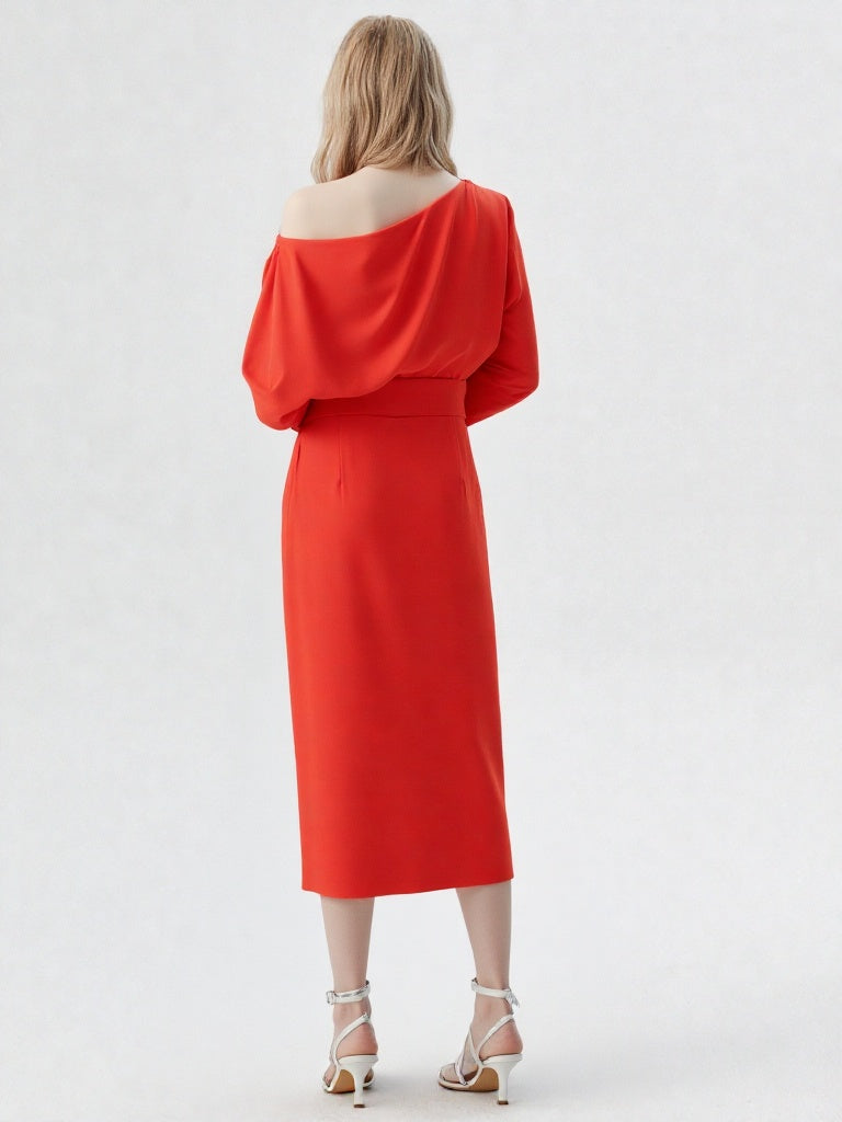 Vestido Luna Diamante coral manga