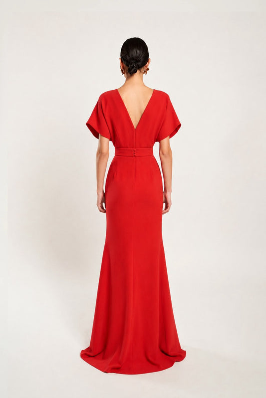 Vestido Ana rojo espalda