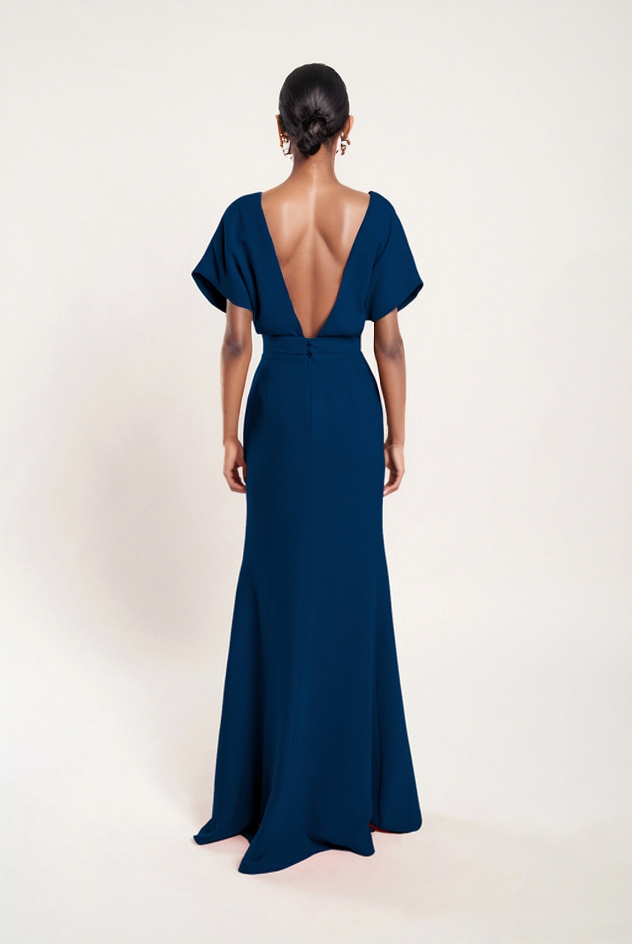 Ana long navy dress