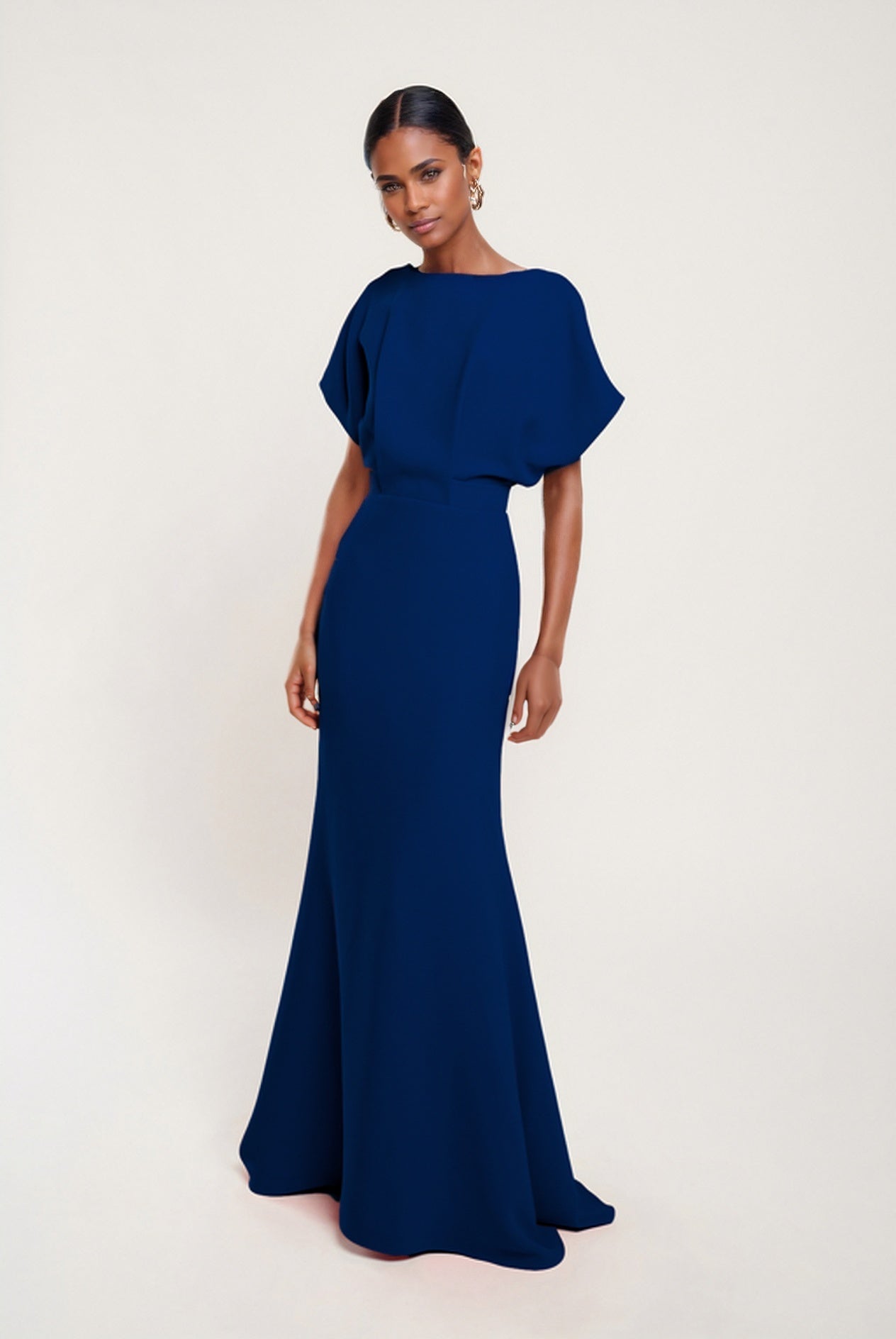 Ana long navy dress