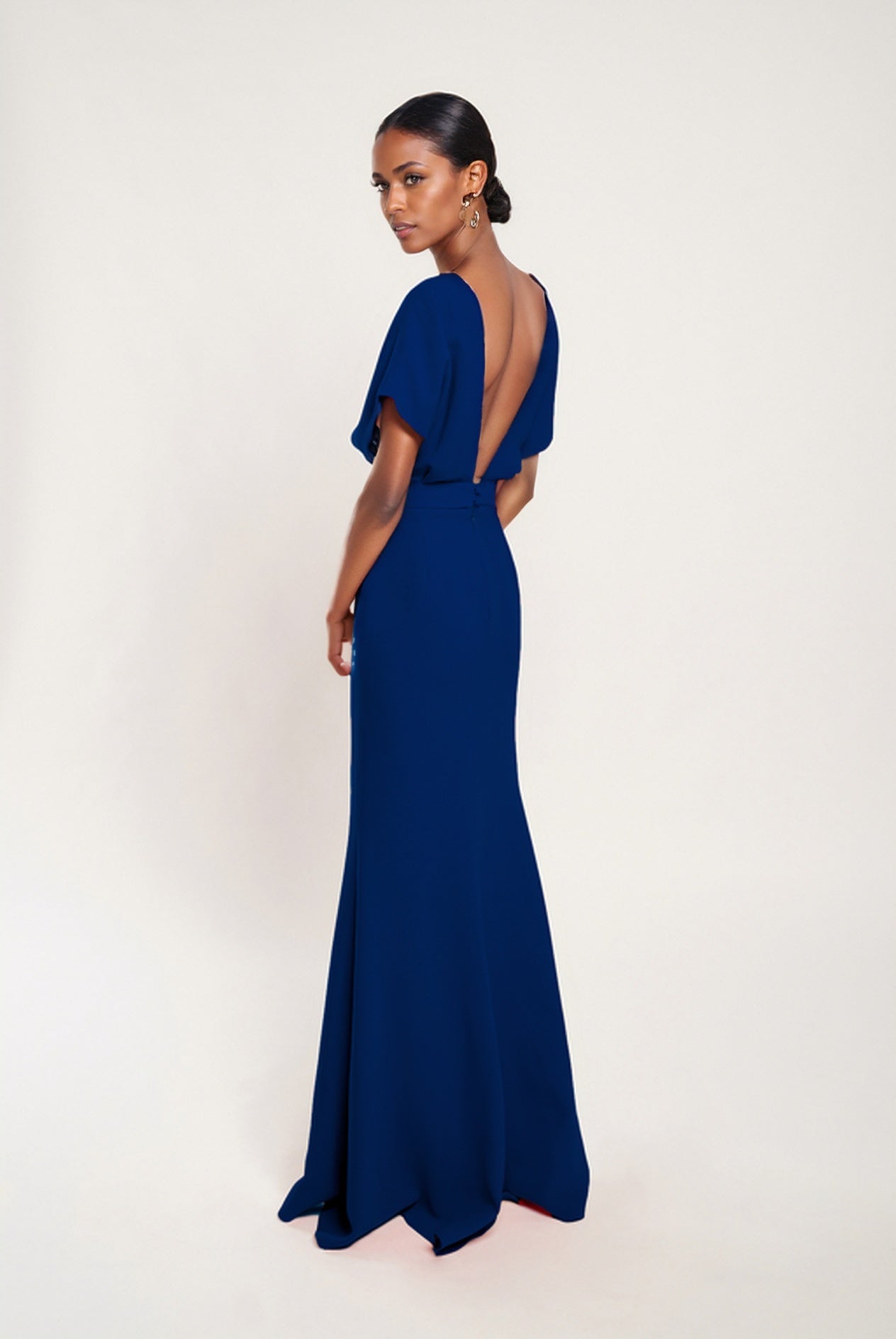 Ana long navy dress