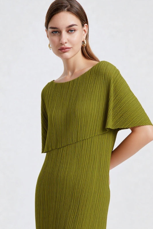 Vestido Origami oliva