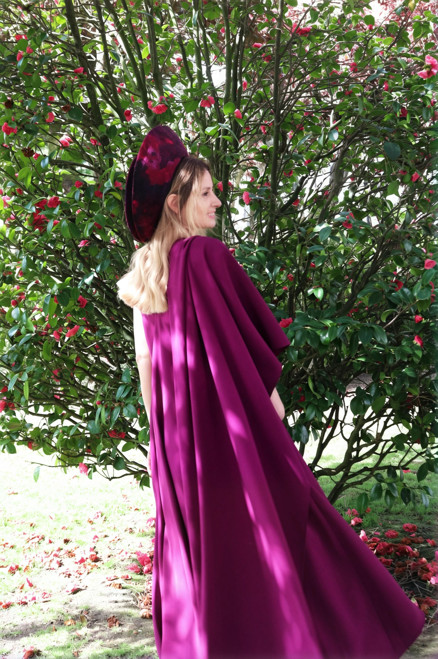 Vestido Zen con Chal burdeos