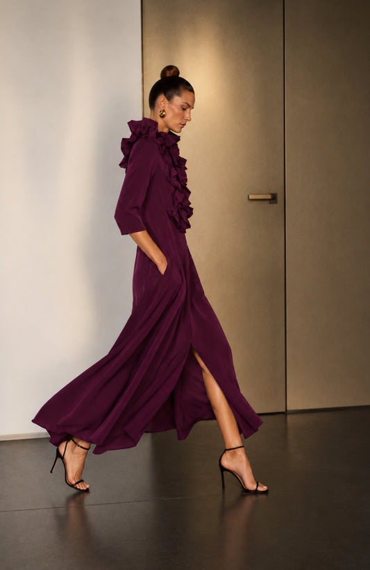 Vestido Thea burdeos