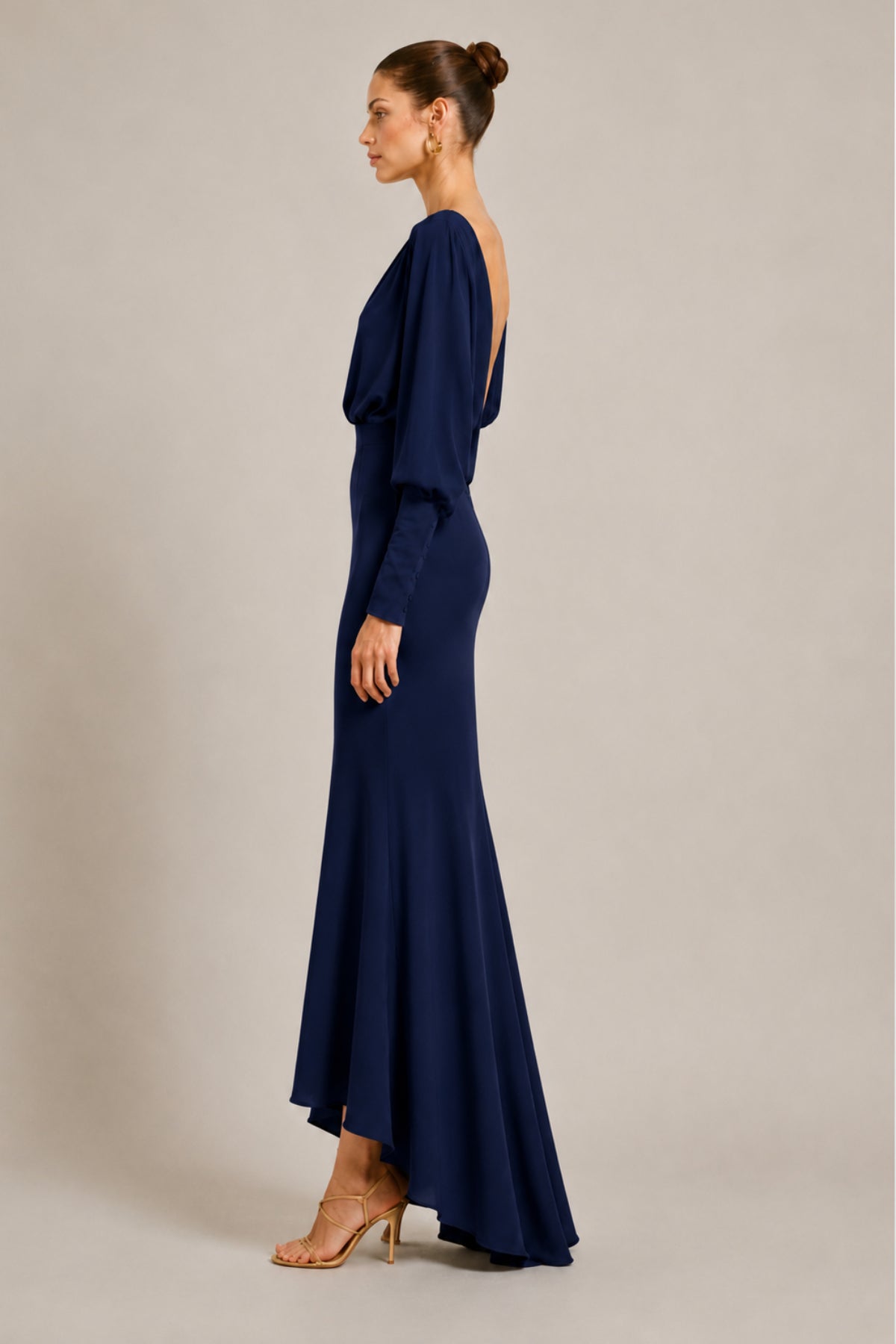 Vestido midi Iko marino