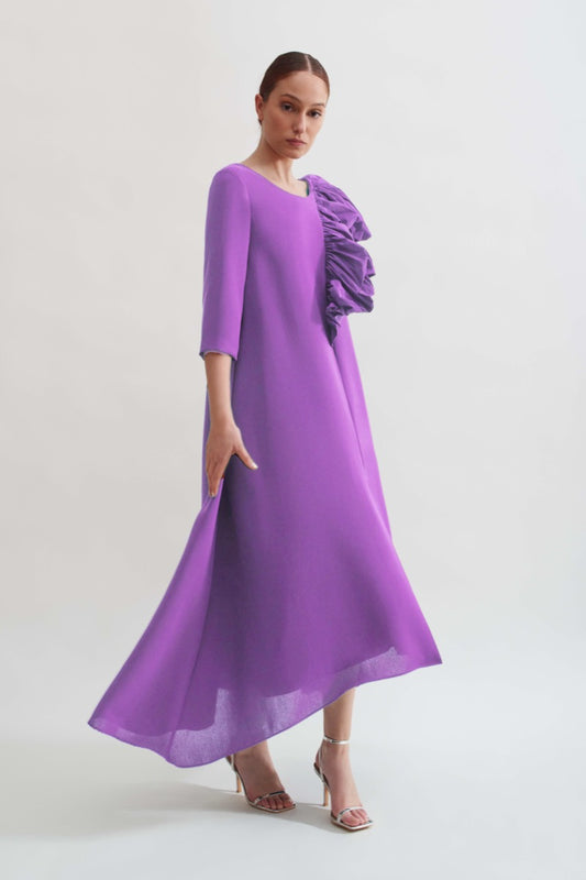 Laura dress with lilac sleeves
