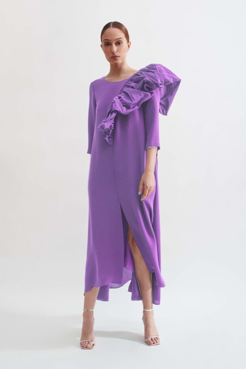 Laura dress with lilac sleeves